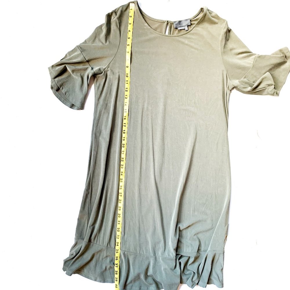NWOT anthro olive green flouncy soft modal dress - Picture 1 of 4